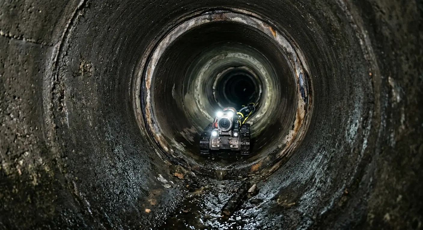 Robotic sewer camera inspecting pipe interior for Sewer Line Repair in Statesville